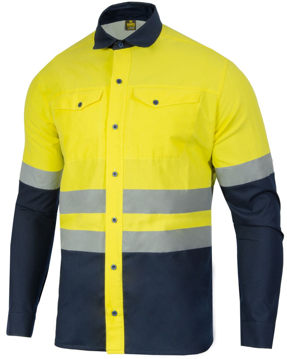Camisa alta visibilidad de trabajo - Amarillo Azul - 01 #color_amarillo-azul