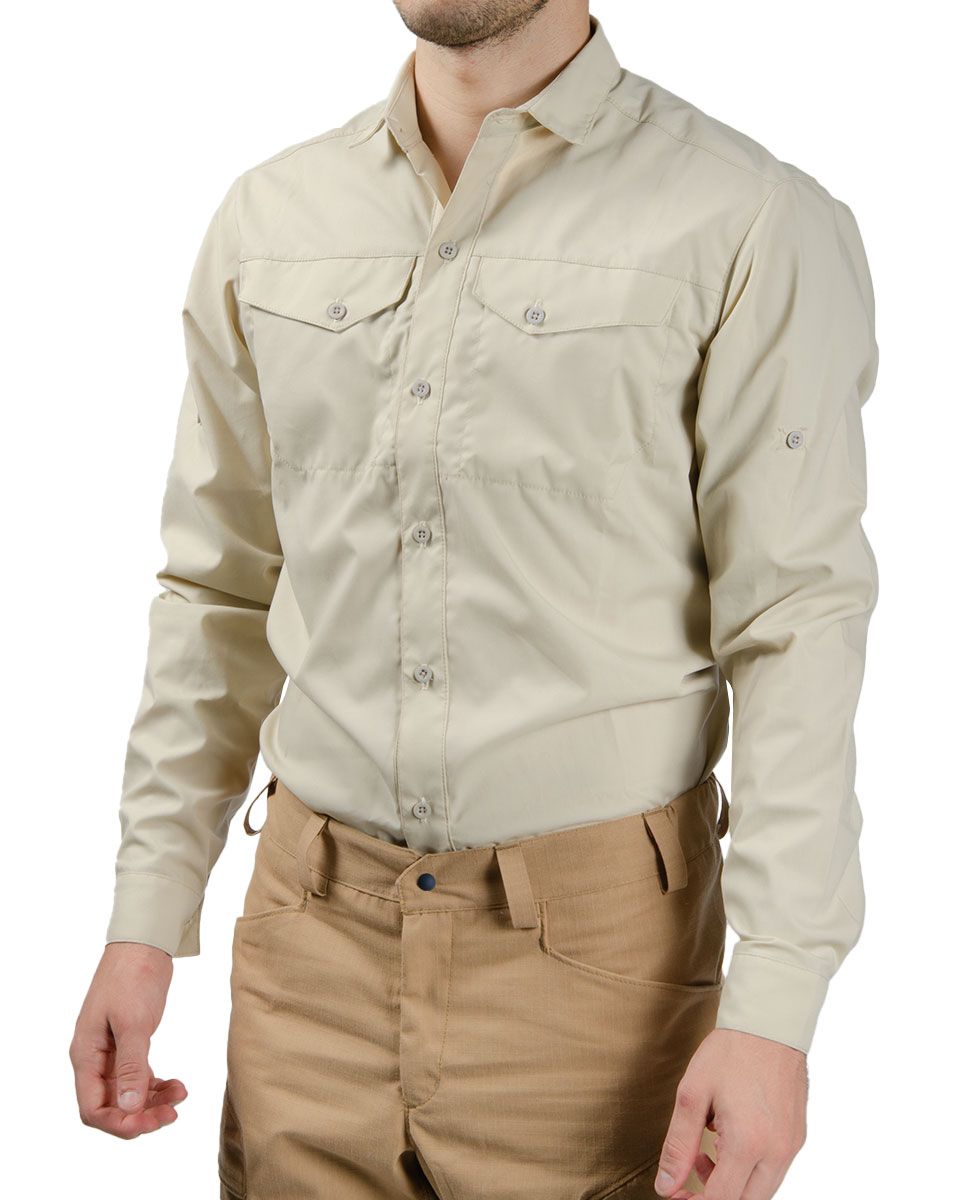 Camisa broca 2 de trabajo liviana - Beige - 03 #color_beige