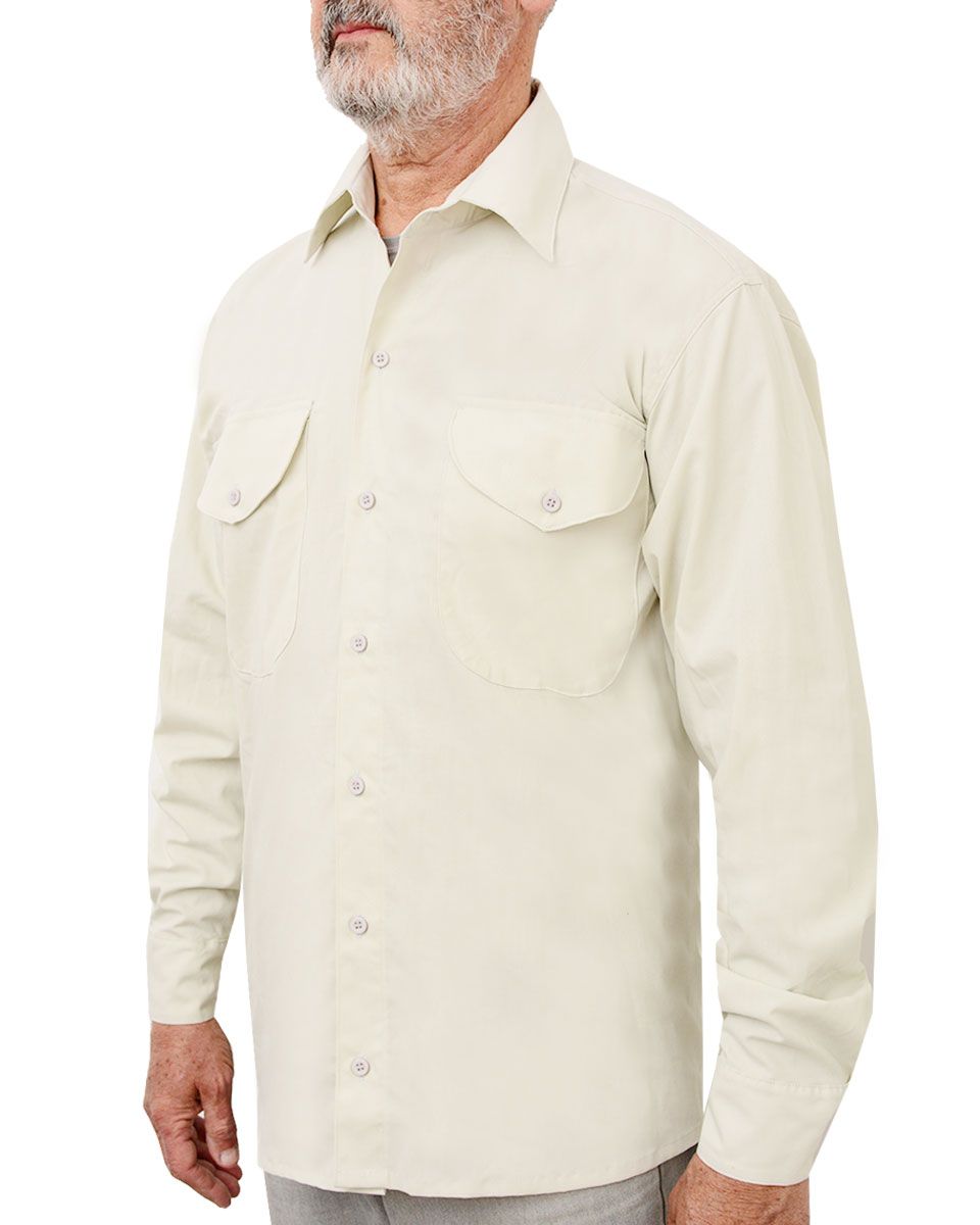 Camisa Clasica Gabardina - Beige - 01 #color_beige