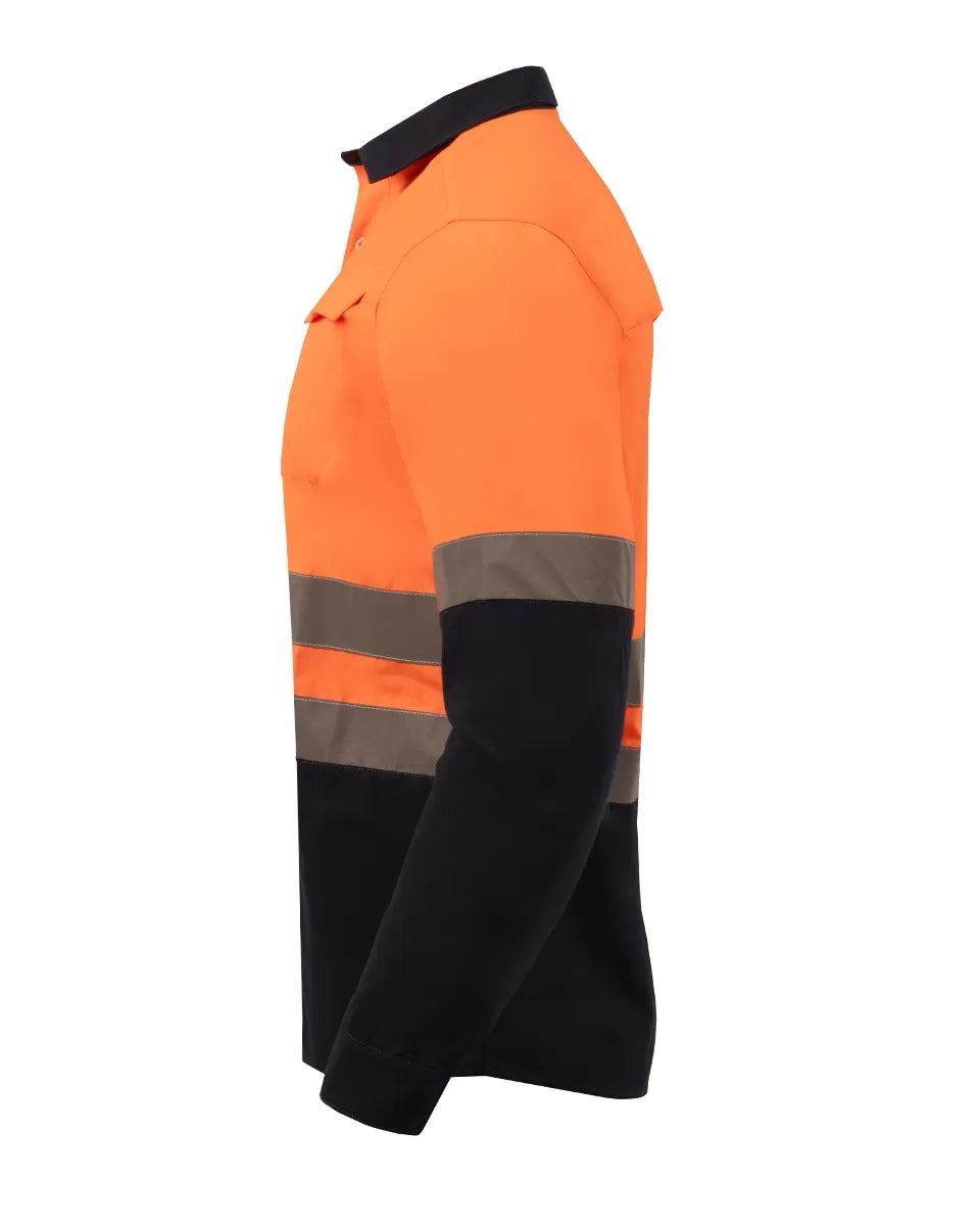Camisa alta visibilidad de trabajo - Naranja Azul - 03 #color_naranja-azul