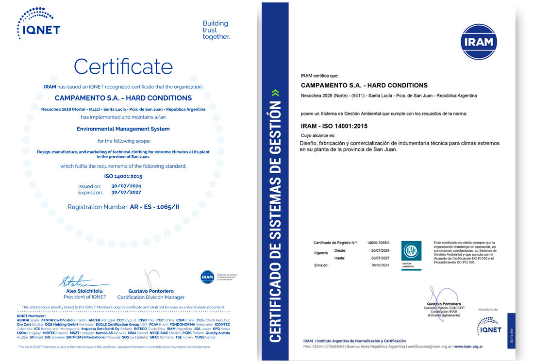 IRAM Certificado en Gestión Ambiental